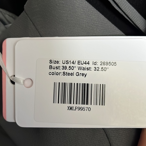 Bridesmaid dress in steel grey NEVER WORN size US14. - Picture 5 of 5